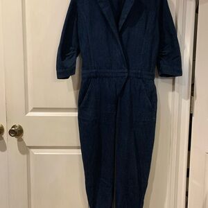 Halston Heritage Navy Denim Jumpsuit